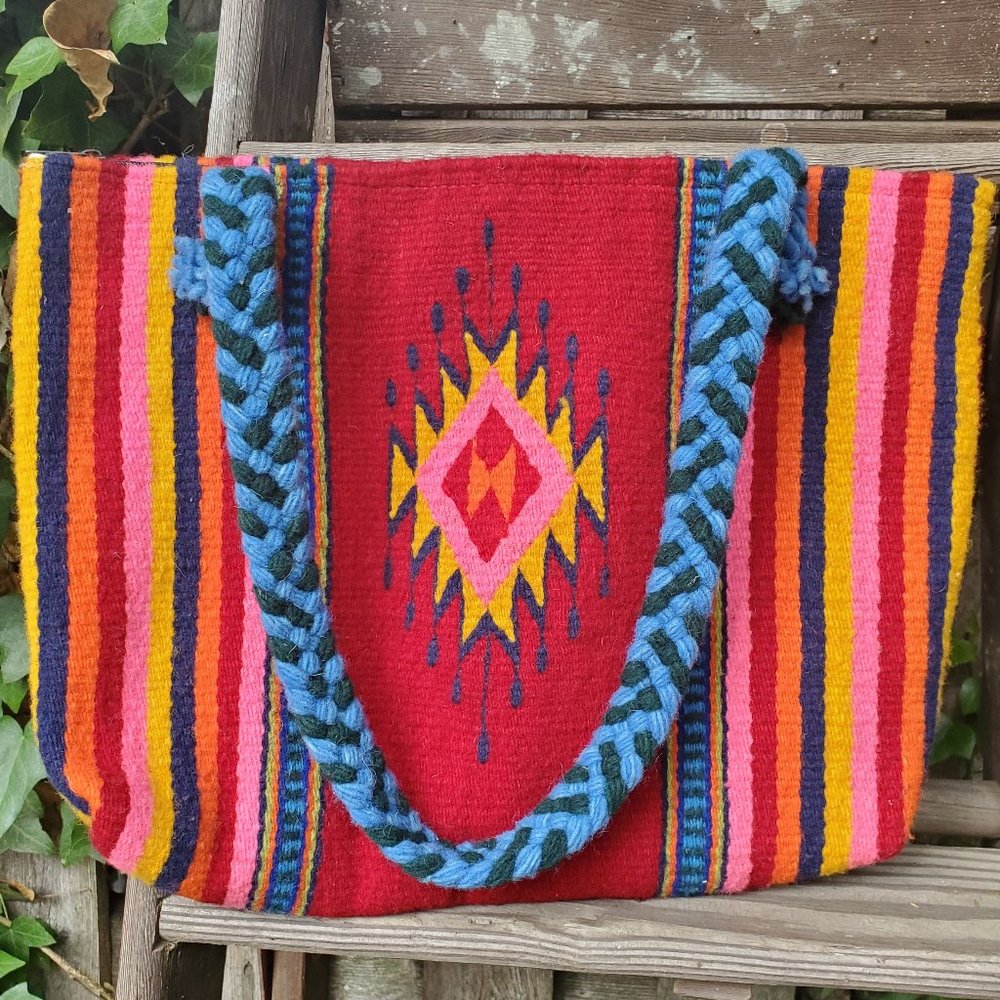 Handwoven 100% Wool Mexican Shoulder Bag